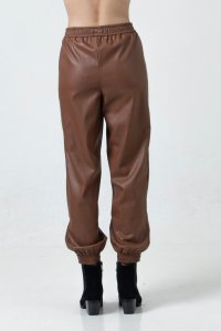 Faux leather truck pants tabac