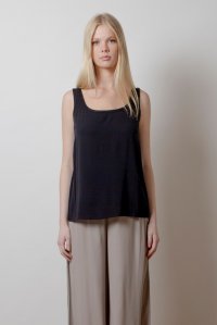 Crepe marocaine basic top with knitted details black
