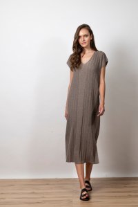 Lurex μίντι πλεκτό φόρεμα με v-λαιμό elephant