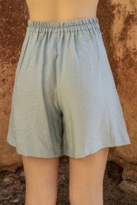 Shorts with knitted details teal