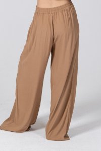 Crepe marocaine wide leg pants with knitted details camel