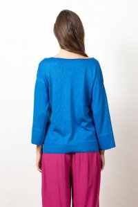 Lurex μπλούζα με v-λαιμό atlantic blue