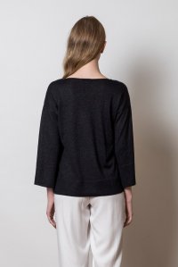 Lurex v-neck blouse black