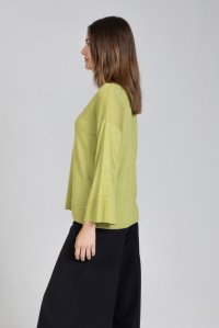 Lurex μπλούζα με v-λαιμό bright green