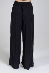 Crepe marocaine wide leg pants with knitted details black