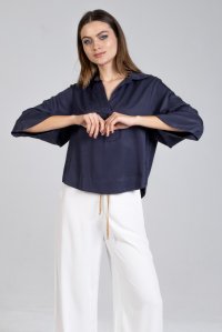 Tencel blouse navy