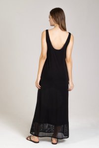 Jersey dress with knitted details black