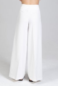 Stretch extra-flare pants ivory