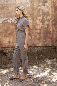 Tencel jumpsuit with knitted details elephant