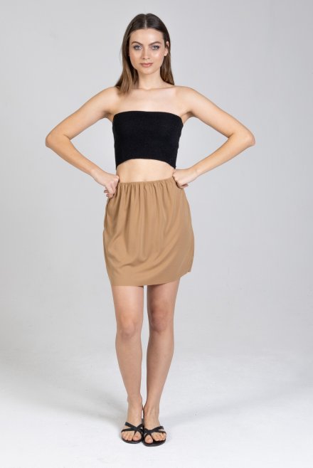 Jersey mini underwear skirt tan