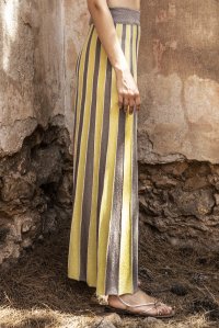 Lurex multicolored maxi skirt elephant -lime -beige gold