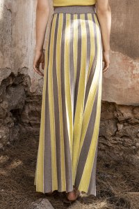 Lurex multicolored maxi skirt elephant -lime -beige gold