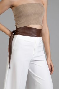 Leather belt brown