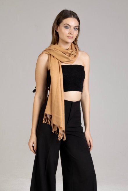Cashmere scarf camel