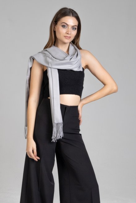 Cashmere scarf grey