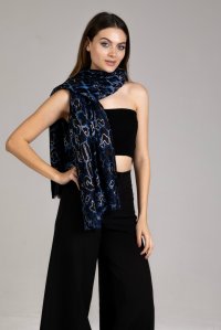 Leopard wrap with metalliic details blue