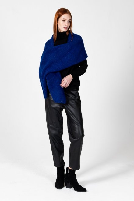 Mohair lurex-blend scarf blue