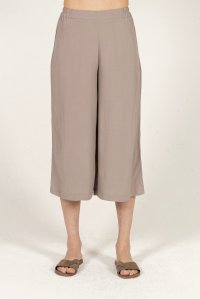 Crepe marocaine cropped wide leg pants with knitted details elephant
