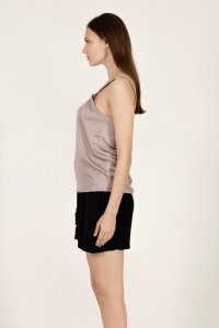 Satin tank top with knitted details elephant
