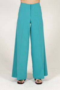 Stretch extra-flare pants teal