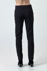 Crepe cut-out pants black