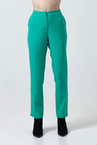 Crepe cut-out pants bright green