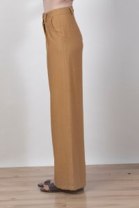 Pleated wide leg pants summer camel