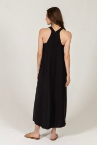 Μίντι φόρεμα με πλεκτές λεπτομέριες black