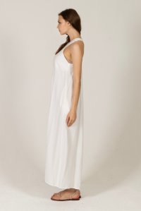 Midi dress with knitted details ivory
