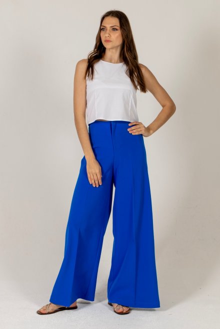 Stretch extra-flare pants royal blue