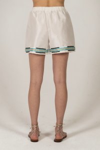 Embroidered jaquard shorts with knitted details champagne-gold-black