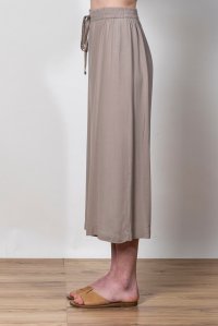 Crepe marocaine cropped wide leg pants with knitted details elephant