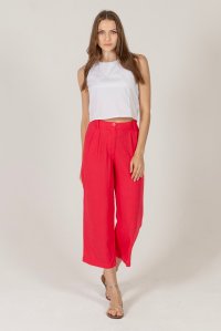 Poplin basic cropped top with knitted details white