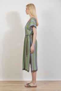 Λούρεξ  v-φόρεμα  σε άνετη γραμμή dark grey - ciel - jade lime - khaki