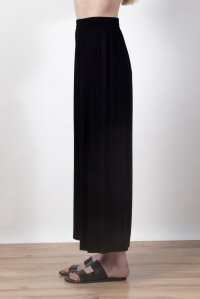 Ελαστικό φαρδύ παντελόνι με πλεκτές λεπτομέρειες black