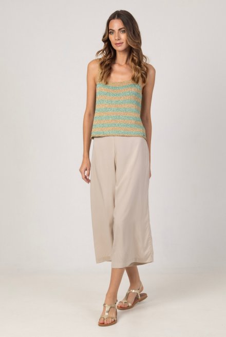 Cropped wide leg pants taupe