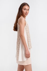 Knitted blouse with fabric at the sides cigar