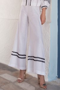 Linen long  trousers white