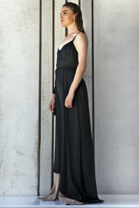 Maxi two layers dress gold-black