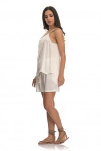 Camisole with lurex ivory