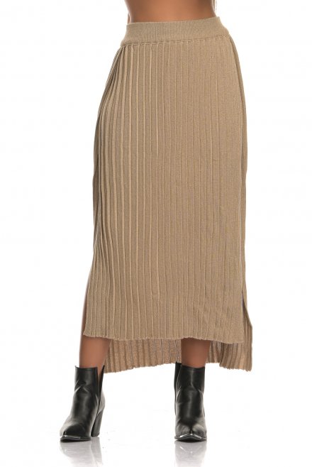 Long skirt with smocking gold