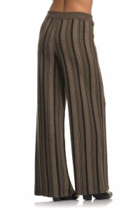 Wool blend jacquard striped wide leg pants medium grey