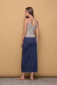 Skirt with opening on the front side blue blue