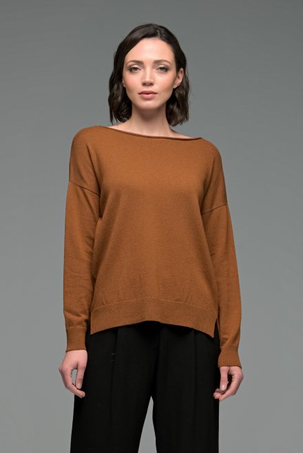 Cotton blend relaxed sweater
