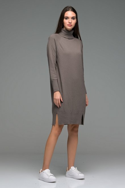 Cashmere blend turtleneck mini dress
